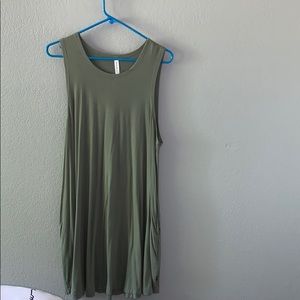 Green RVCA sleeveless mini dress with pockets